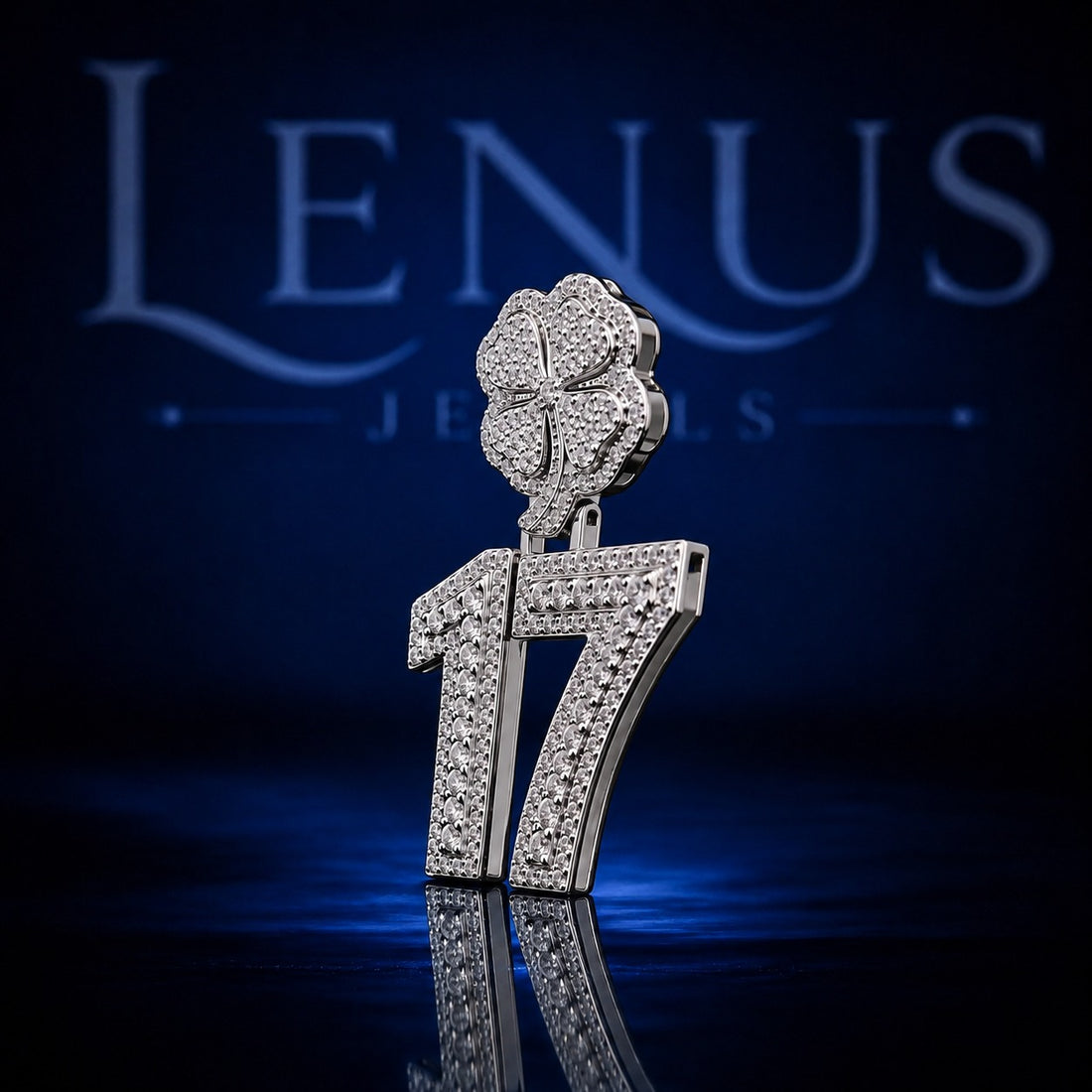 Iced Out Number 17 Pendant with Money Bag Bail – VVS Moissanite 925 Sterling Silver, Lucky Number Hip Hop Jewelry, Diamond Tester Pass