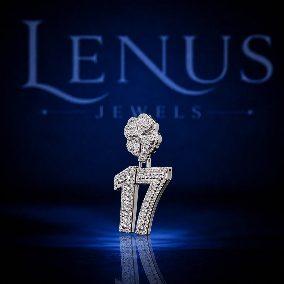 Iced Out Number 17 Pendant with Money Bag Bail – VVS Moissanite 925 Sterling Silver, Lucky Number Hip Hop Jewelry, Diamond Tester Pass