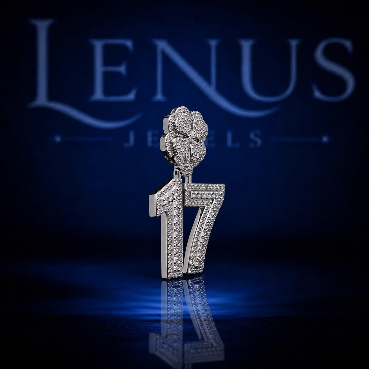 Iced Out Number 17 Pendant with Money Bag Bail – VVS Moissanite 925 Sterling Silver, Lucky Number Hip Hop Jewelry, Diamond Tester Pass