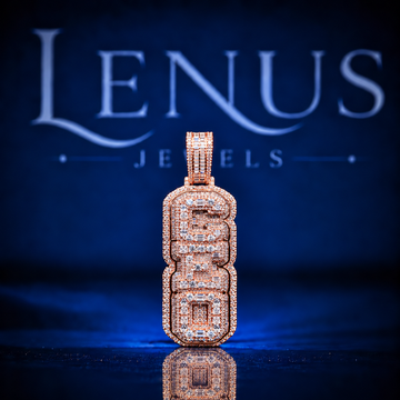CEO Iced Out VVS Moissanite Pendant – 925 Sterling Silver Rose Gold Hip Hop Baguette Statement Pendant, Diamond Tester Pass
