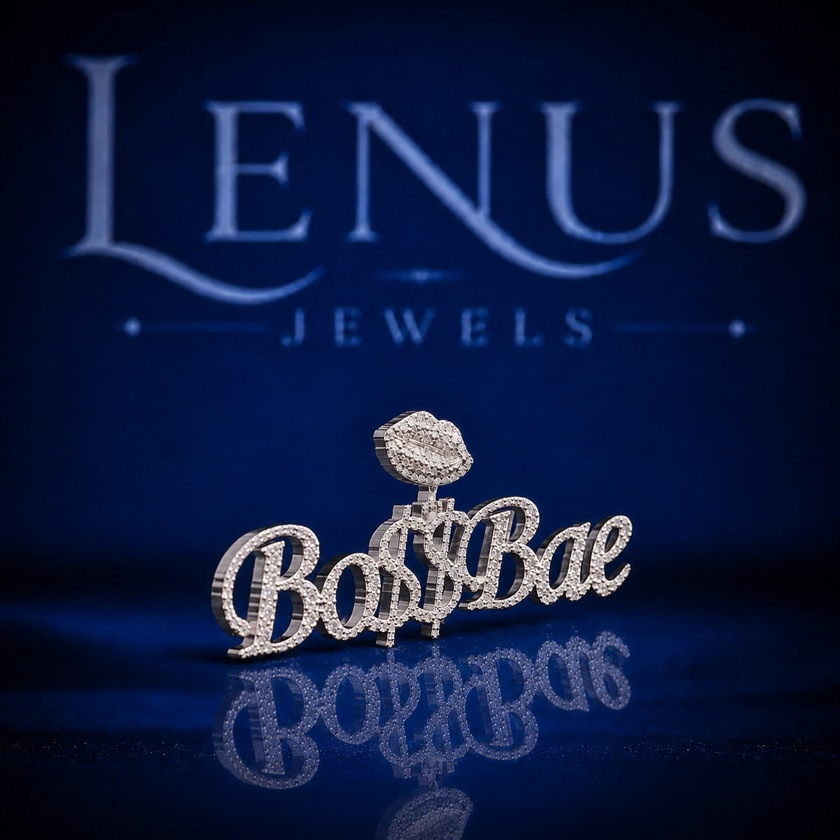 BoSSBae Iced Out VVS Moissanite Name Pendant – 925 Sterling Silver Boss Bae Script Hip Hop Custom Statement Jewelry