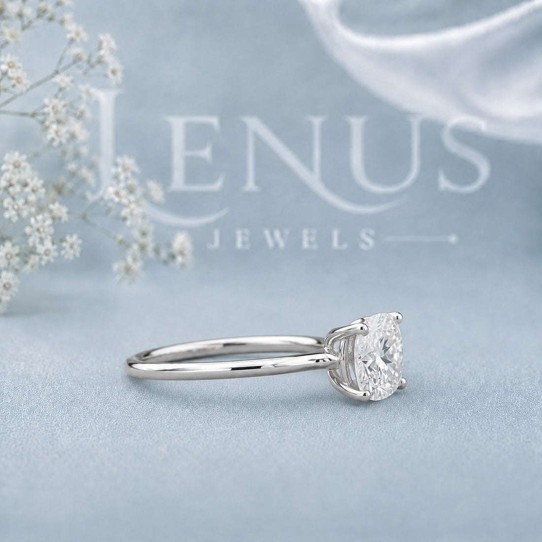 Cushion Cut Moissanite Solitaire Ring – 925 Sterling Silver Engagement Ring