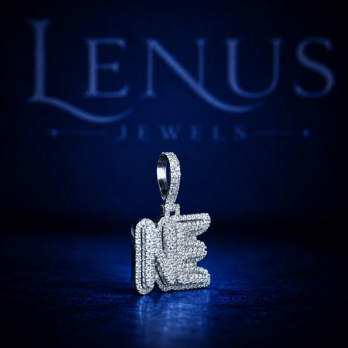 Iced Out ME Letter Pendant – VVS Moissanite 925 Sterling Silver, Diamond Tester Pass, Bold Initial Hip Hop Necklace Charm for Men Women