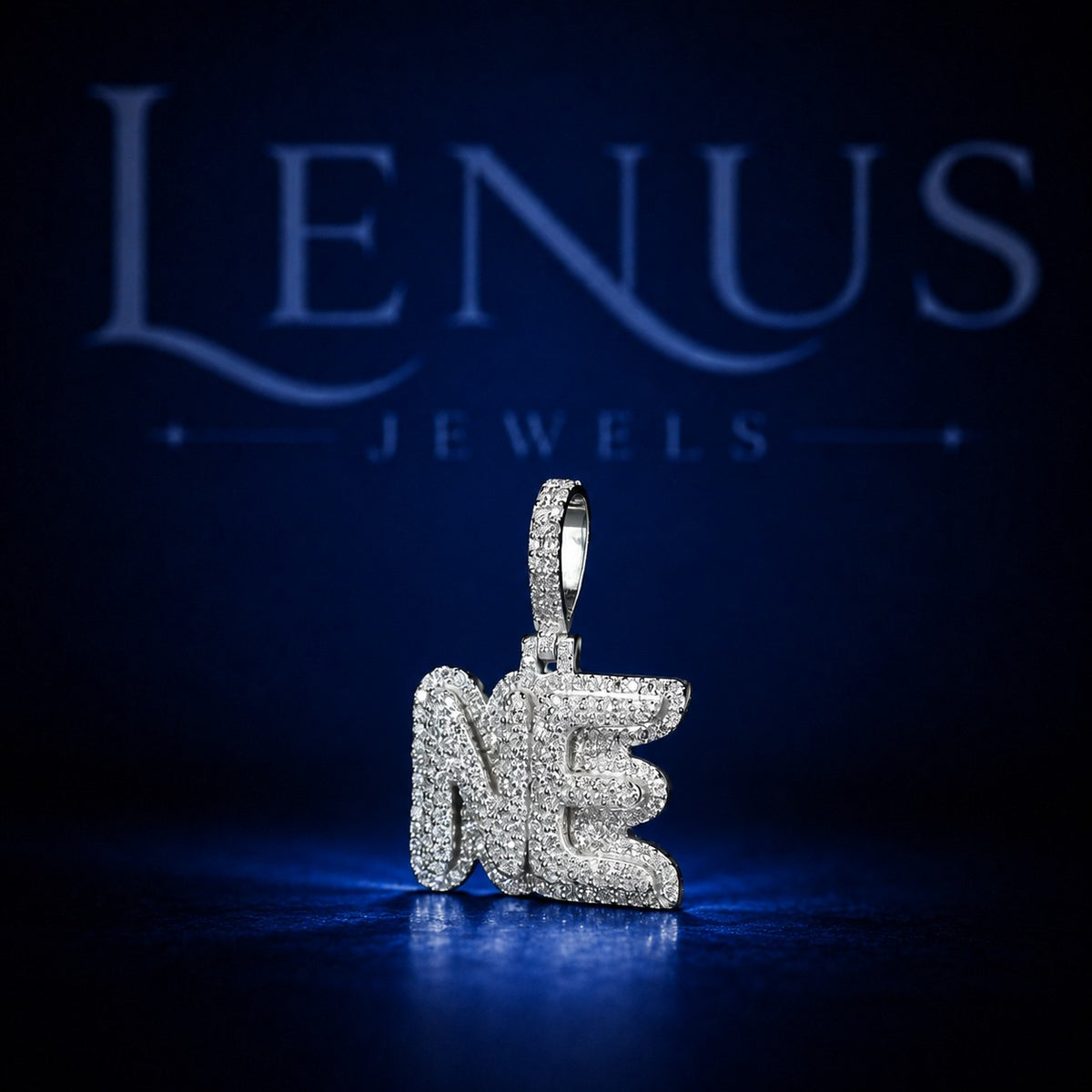 Iced Out ME Letter Pendant – VVS Moissanite 925 Sterling Silver, Diamond Tester Pass, Bold Initial Hip Hop Necklace Charm for Men Women