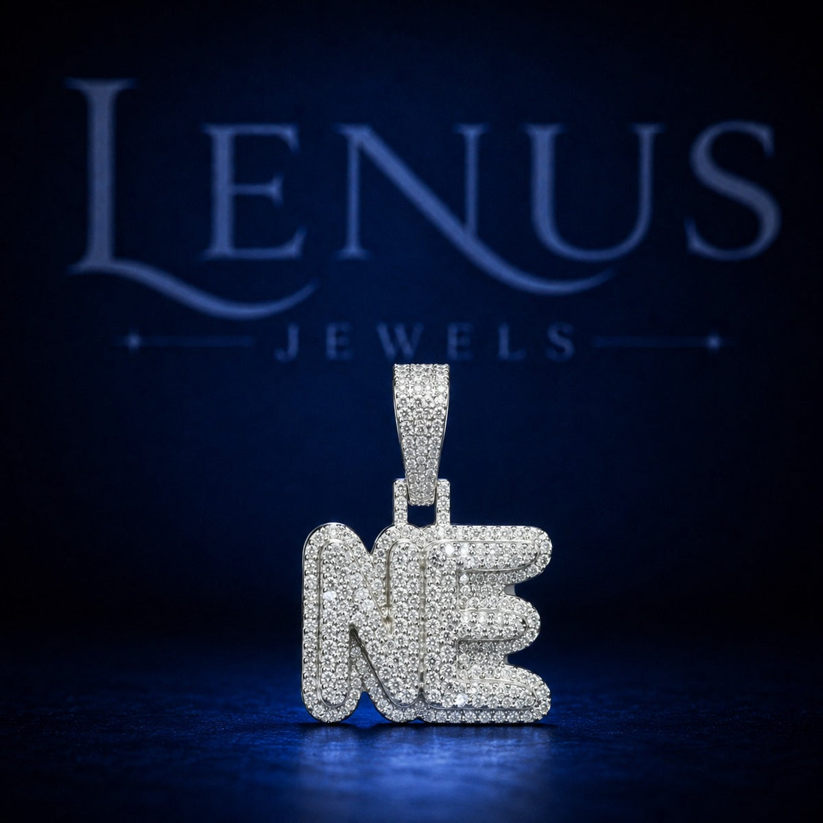 Iced Out ME Letter Pendant – VVS Moissanite 925 Sterling Silver, Diamond Tester Pass, Bold Initial Hip Hop Necklace Charm for Men Women