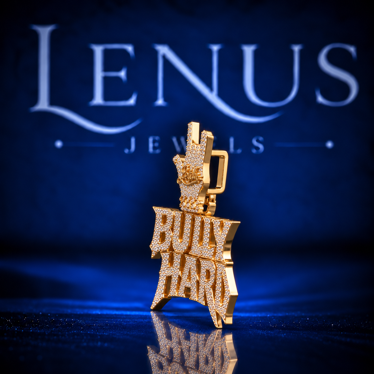Iced Out Bully Hard Moissanite Pendant – VVS 925 Sterling Silver Gold Finish Hand Sign Hip Hop Statement Pendant