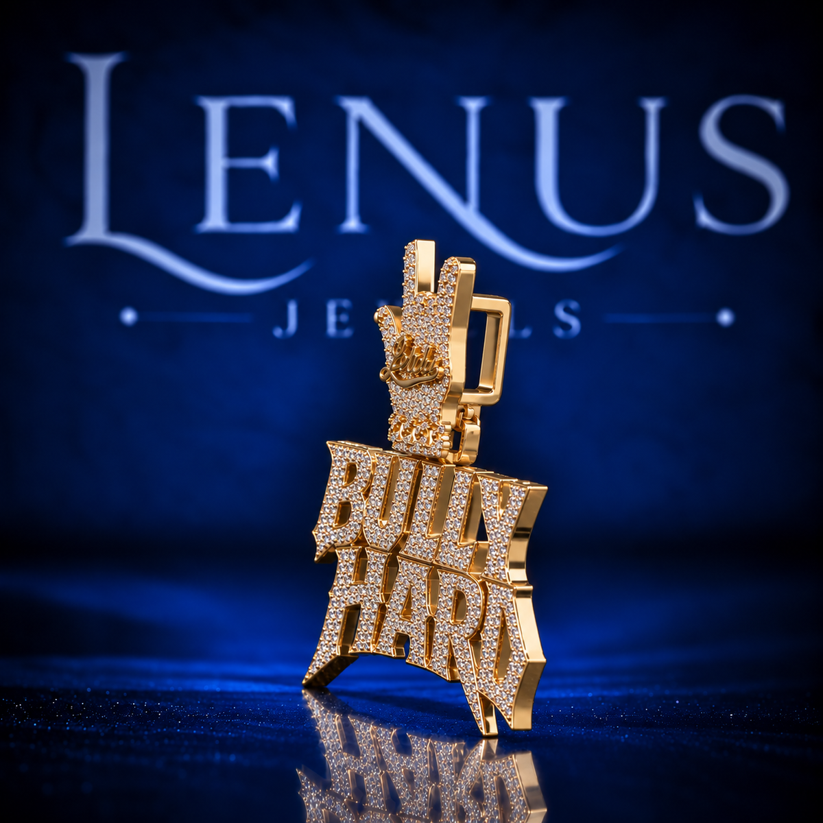Iced Out Bully Hard Moissanite Pendant – VVS 925 Sterling Silver Gold Finish Hand Sign Hip Hop Statement Pendant