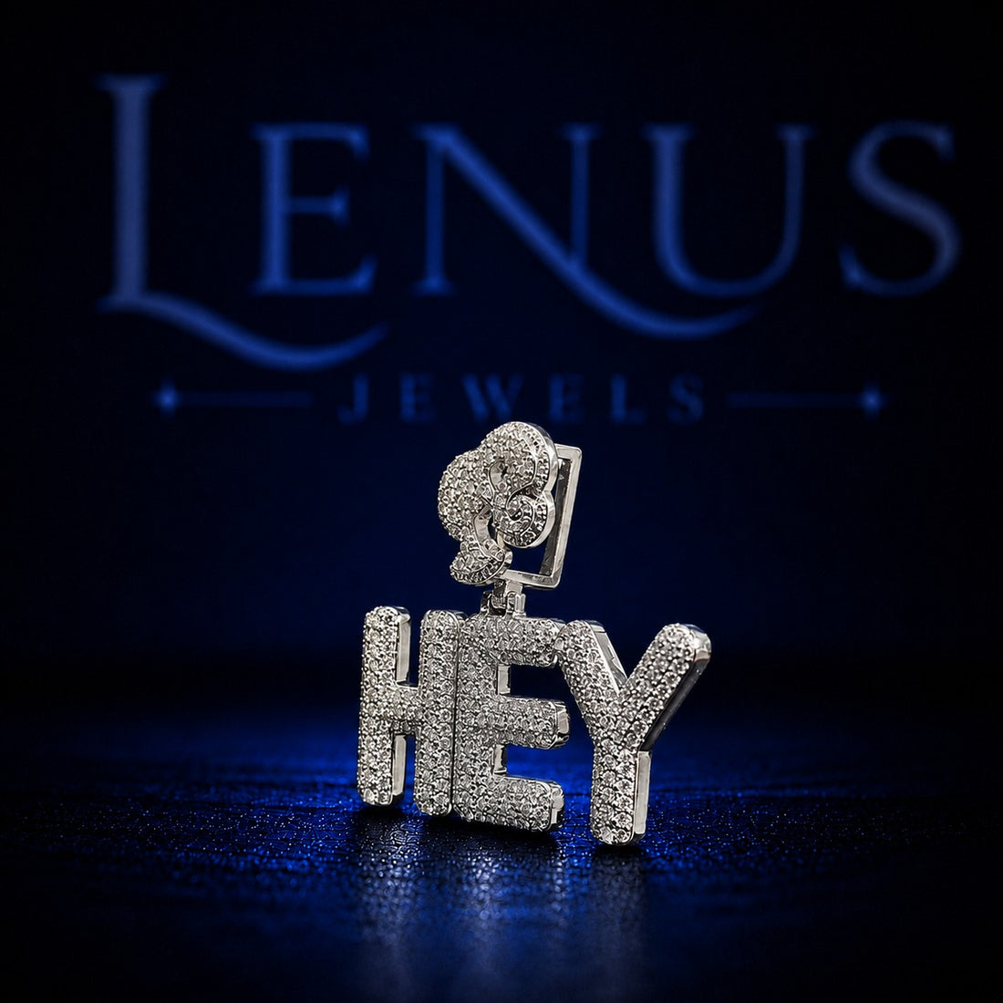 Iced Out HEY Letter Pendant – VVS Moissanite 925 Sterling Silver, Diamond Tester Pass, Clover Bail Hip Hop Statement Jewelry for Men Women
