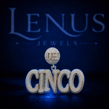CINCO Iced Out VVS Moissanite Pendant – 925 Sterling Silver Hip Hop Name Jewelry, Diamond Tester Pass, Bold Block Letter Charm with Emoji Bail
