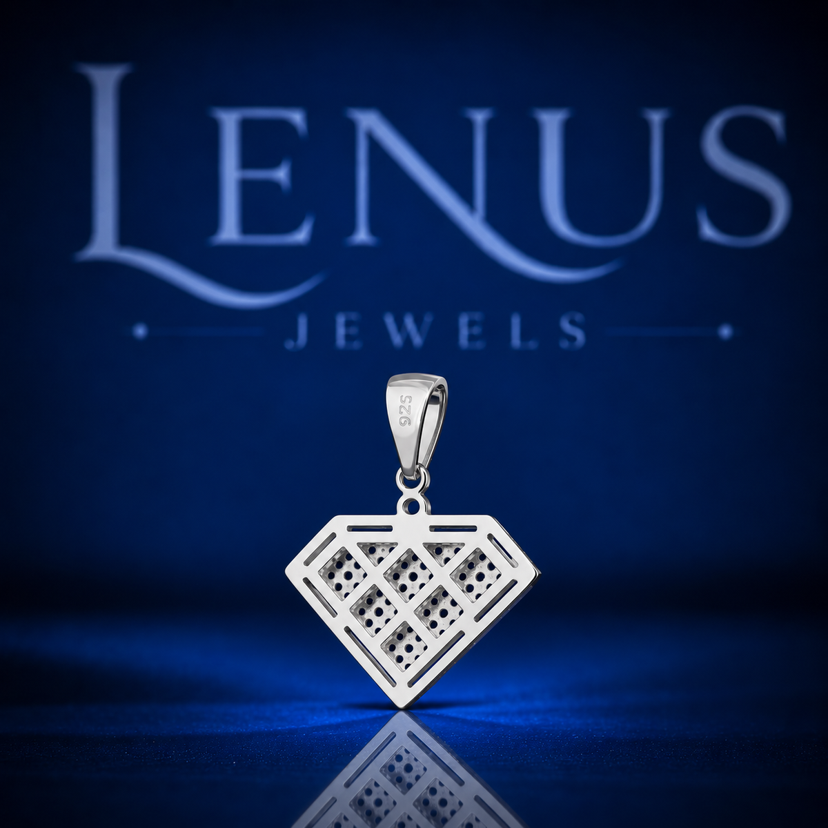 Iced Out Diamond Shape Moissanite Pendant – VVS D Color 925 Sterling Silver Hip Hop Diamond Symbol Pendant