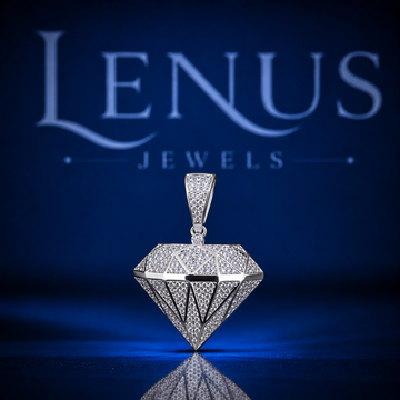 Iced Out Diamond Shape Moissanite Pendant – VVS D Color 925 Sterling Silver Hip Hop Diamond Symbol Pendant