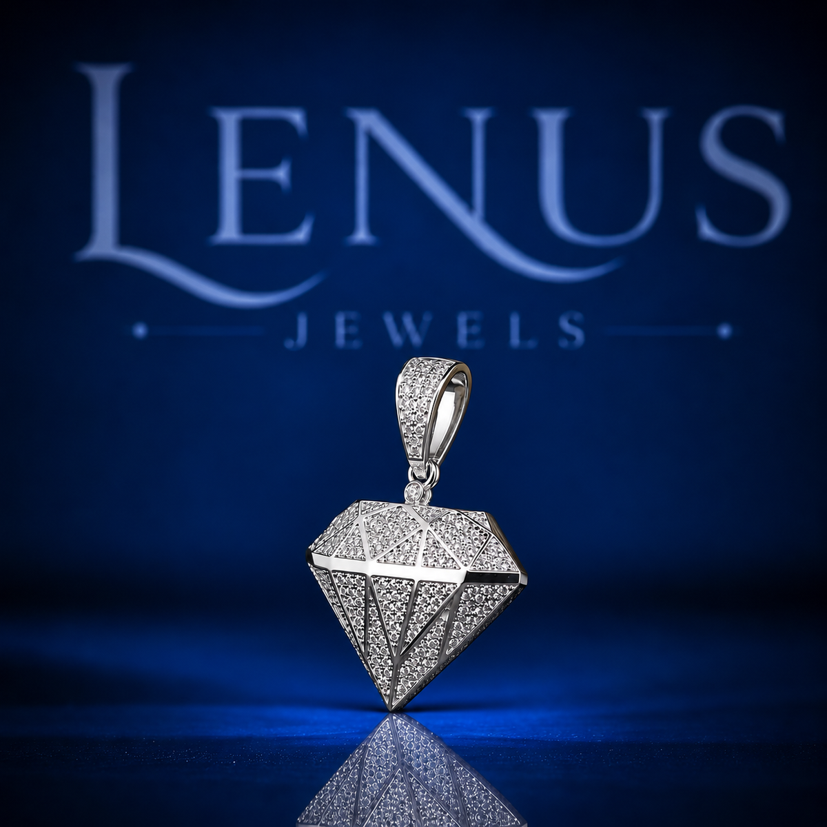 Iced Out Diamond Shape Moissanite Pendant – VVS D Color 925 Sterling Silver Hip Hop Diamond Symbol Pendant