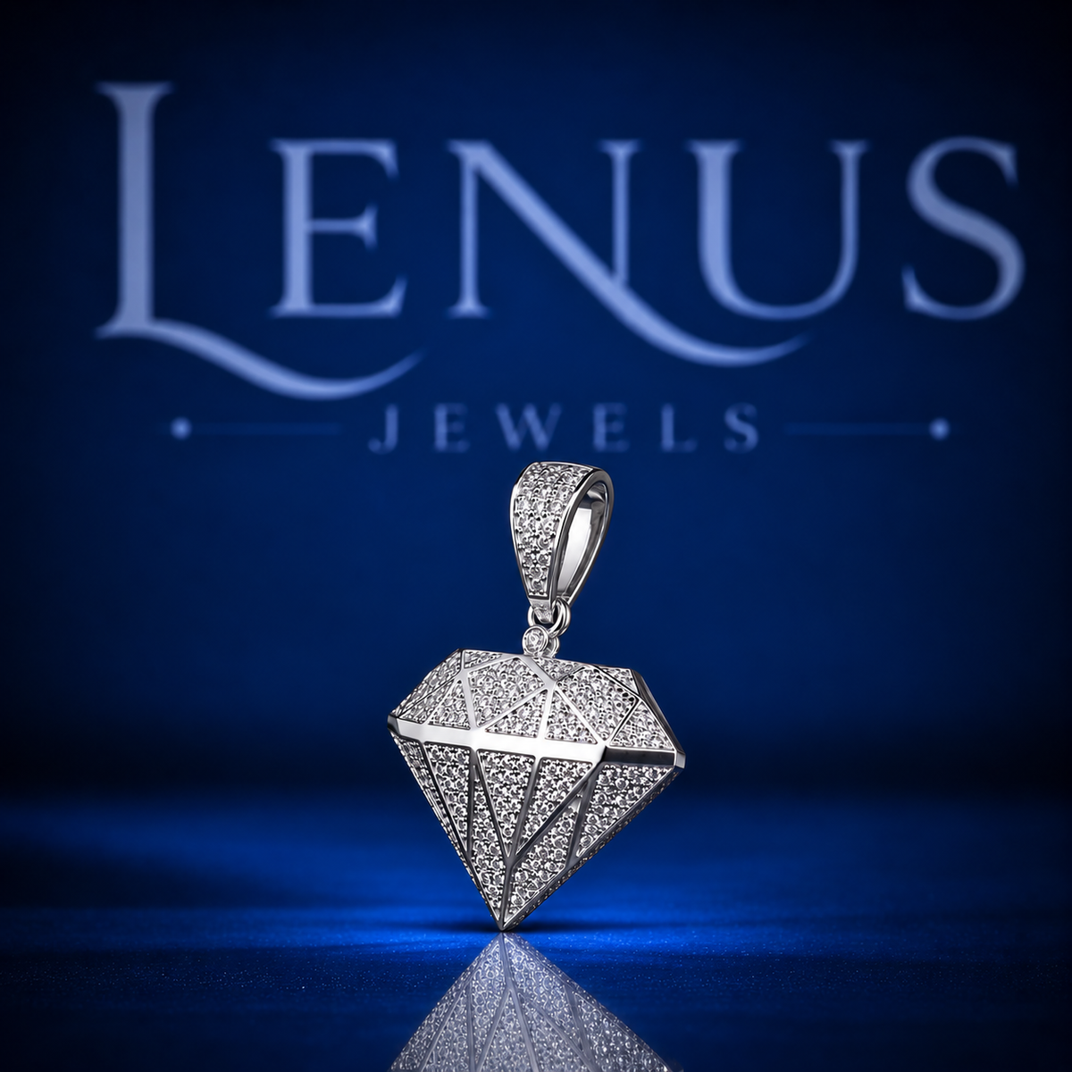 Iced Out Diamond Shape Moissanite Pendant – VVS D Color 925 Sterling Silver Hip Hop Diamond Symbol Pendant