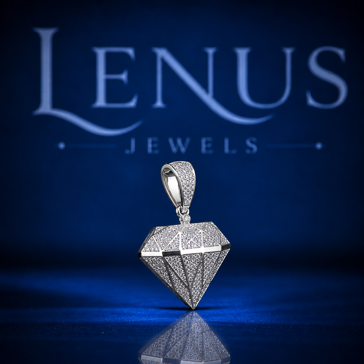 Iced Out Diamond Shape Moissanite Pendant – VVS D Color 925 Sterling Silver Hip Hop Diamond Symbol Pendant