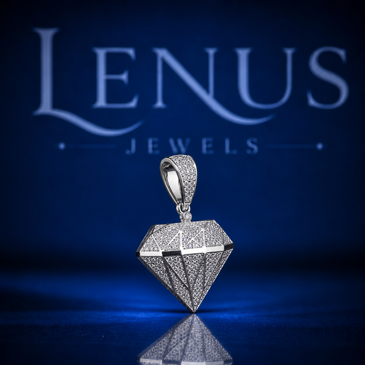 Iced Out Diamond Shape Moissanite Pendant – VVS D Color 925 Sterling Silver Hip Hop Diamond Symbol Pendant