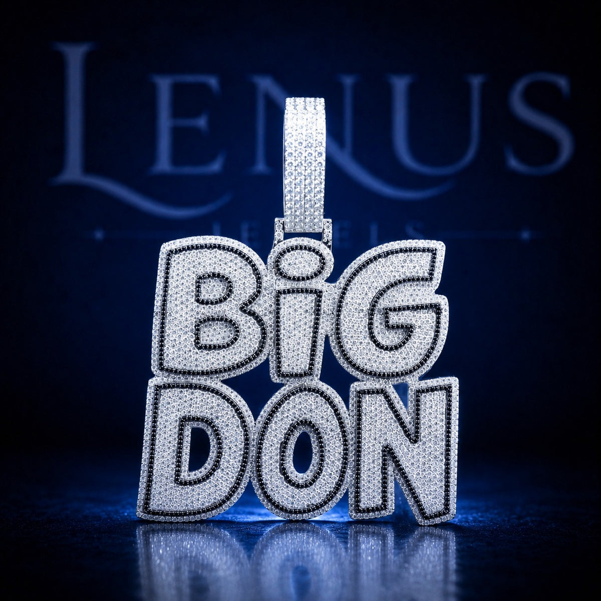 BIG DON Iced Out Moissanite Pendant – VVS D Color 925 Sterling Silver Hip Hop Name Jewelry, Diamond Tester Pass, Bold Block Letter Charm