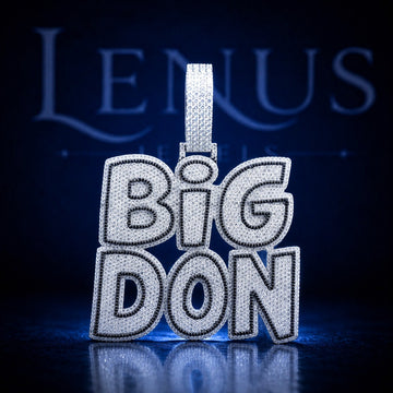 BIG DON Iced Out Moissanite Pendant – VVS D Color 925 Sterling Silver Hip Hop Name Jewelry, Diamond Tester Pass, Bold Block Letter Charm