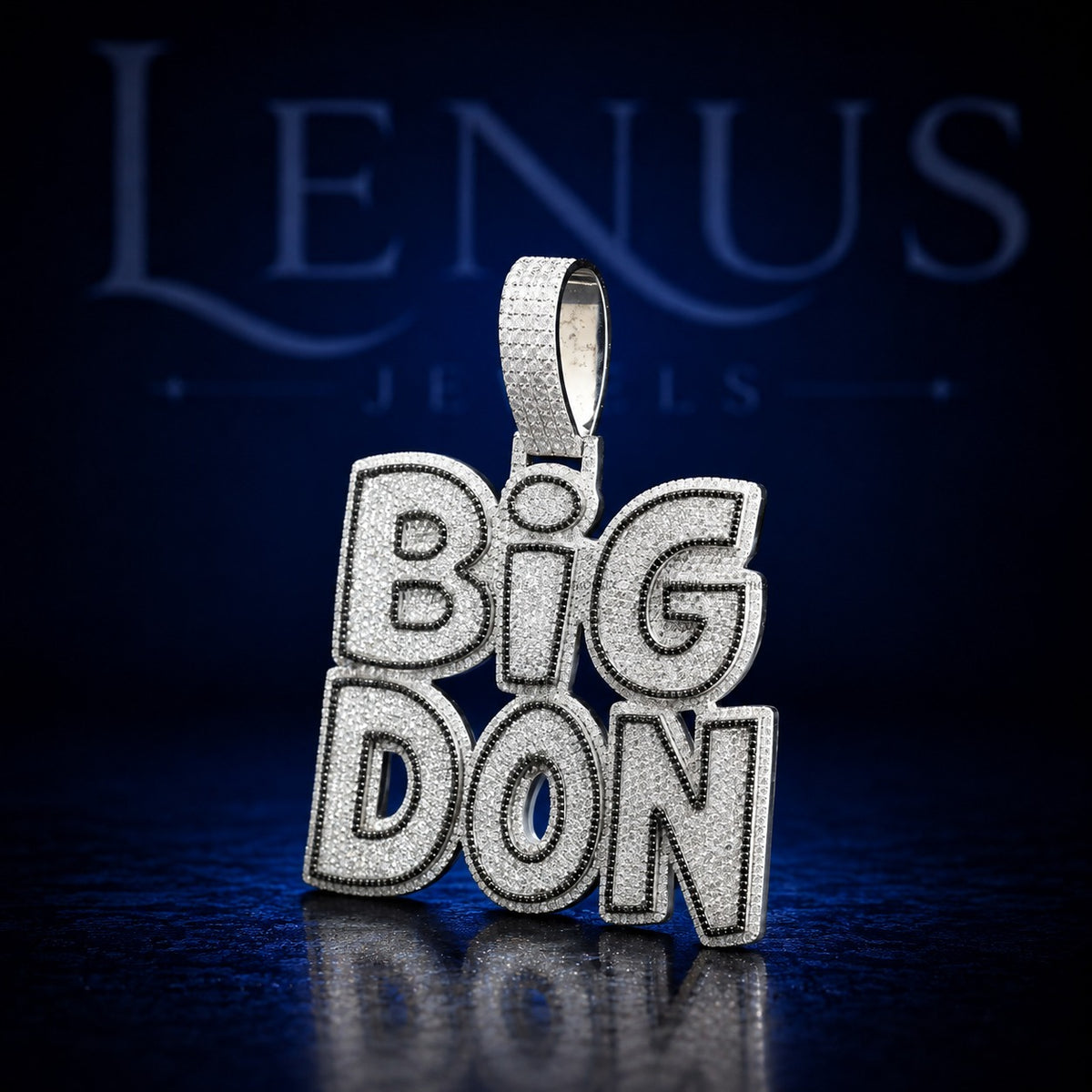 BIG DON Iced Out Moissanite Pendant – VVS D Color 925 Sterling Silver Hip Hop Name Jewelry, Diamond Tester Pass, Bold Block Letter Charm