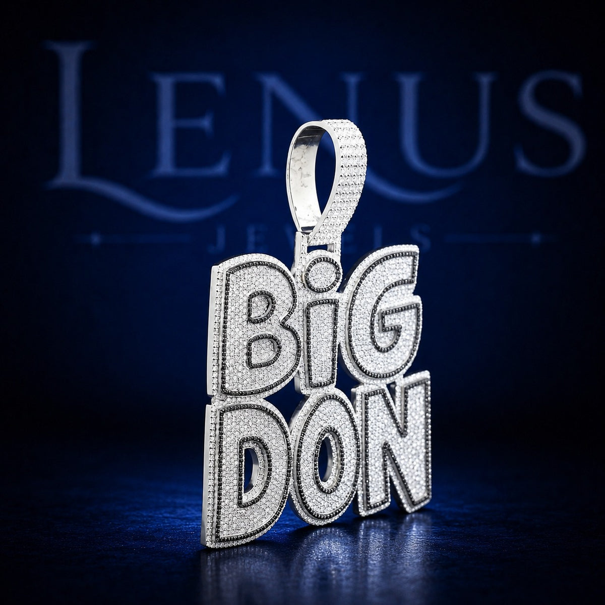 BIG DON Iced Out Moissanite Pendant – VVS D Color 925 Sterling Silver Hip Hop Name Jewelry, Diamond Tester Pass, Bold Block Letter Charm