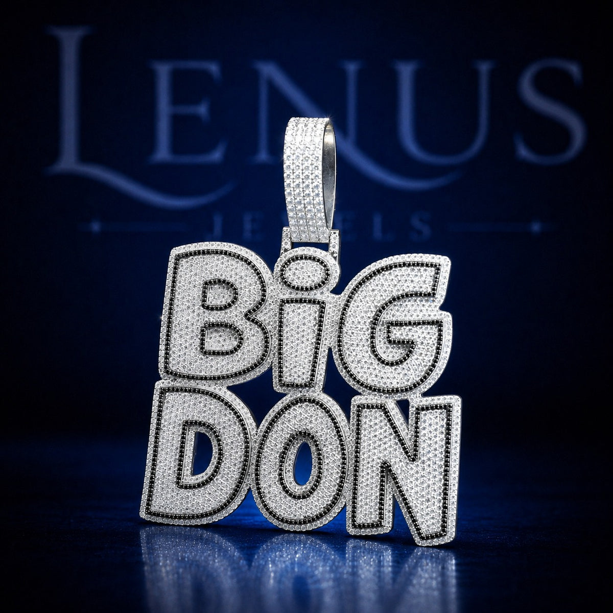 BIG DON Iced Out Moissanite Pendant – VVS D Color 925 Sterling Silver Hip Hop Name Jewelry, Diamond Tester Pass, Bold Block Letter Charm