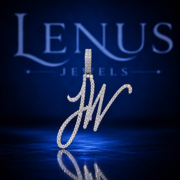 Custom Initial Moissanite Pendant – VVS 925 Sterling Silver Iced Out Script Letter Monogram Hip Hop Pendant for Men & Women