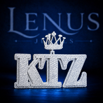 Custom KLZ Iced Out Moissanite Crown Pendant – 925 Sterling Silver VVS Diamond Tester Pass Hip Hop Letter Jewelry
