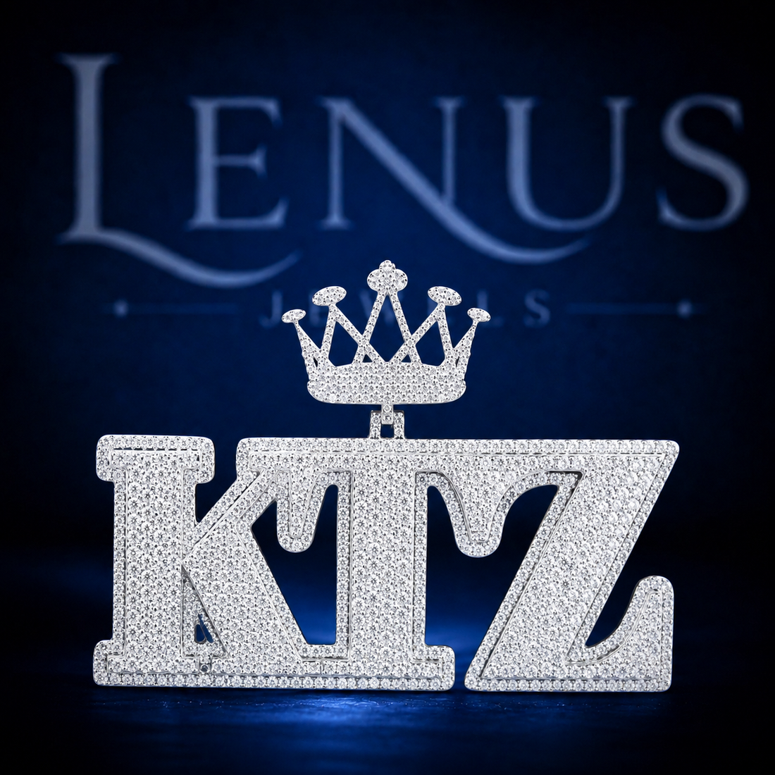 Custom KLZ Iced Out Moissanite Crown Pendant – 925 Sterling Silver VVS Diamond Tester Pass Hip Hop Letter Jewelry