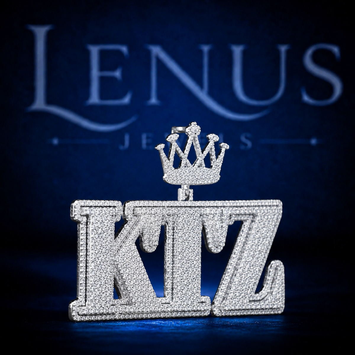 Custom KLZ Iced Out Moissanite Crown Pendant – 925 Sterling Silver VVS Diamond Tester Pass Hip Hop Letter Jewelry