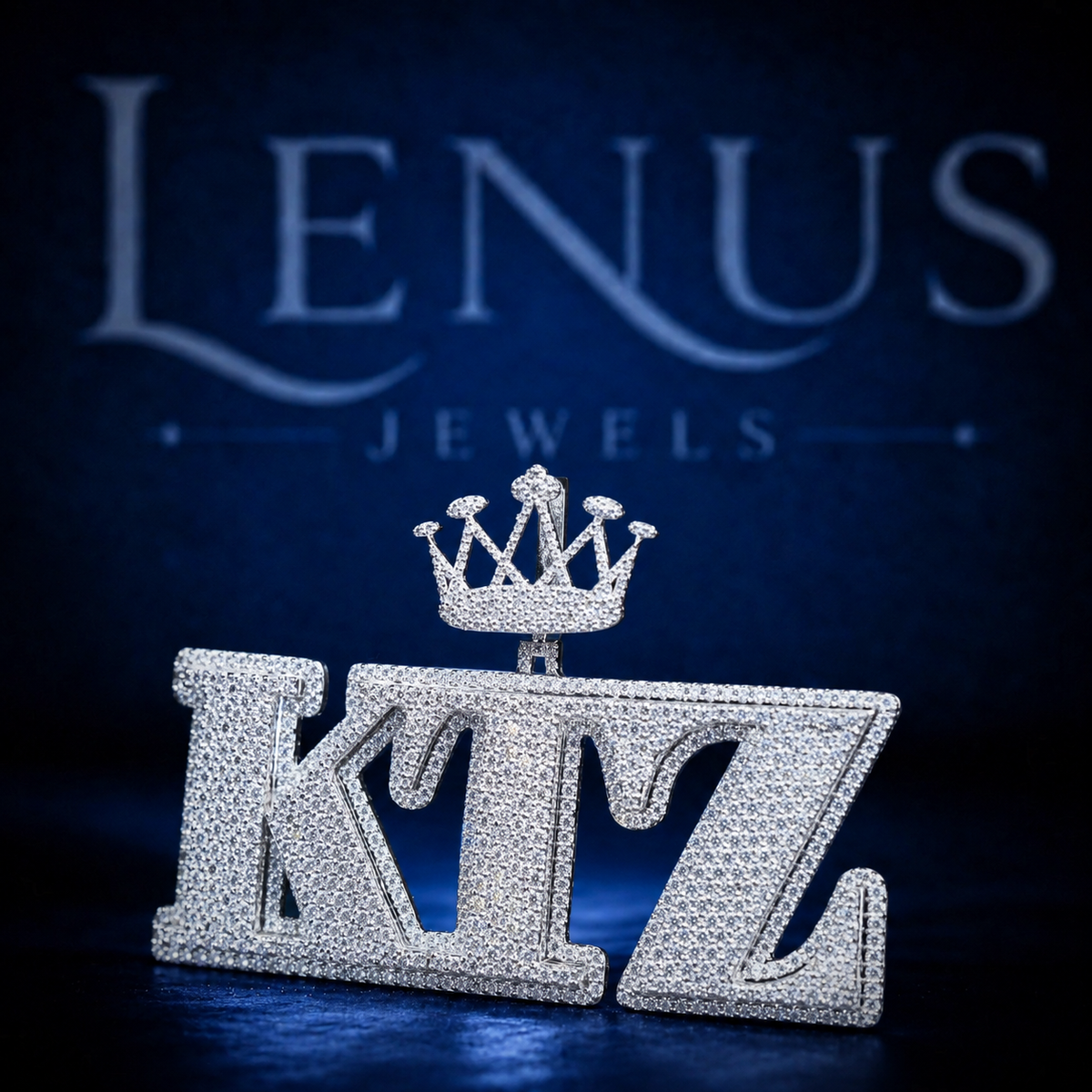 Custom KLZ Iced Out Moissanite Crown Pendant – 925 Sterling Silver VVS Diamond Tester Pass Hip Hop Letter Jewelry