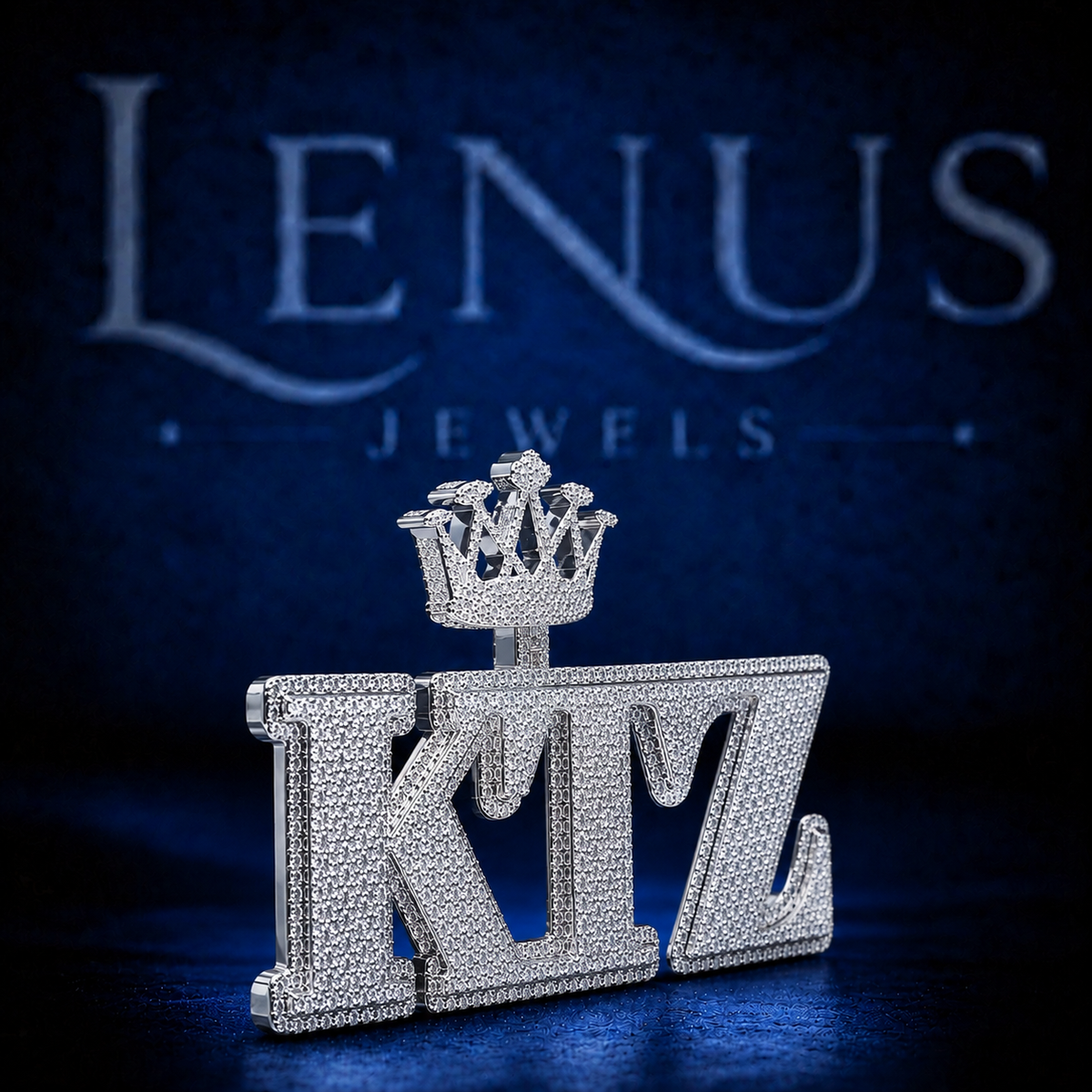 Custom KLZ Iced Out Moissanite Crown Pendant – 925 Sterling Silver VVS Diamond Tester Pass Hip Hop Letter Jewelry