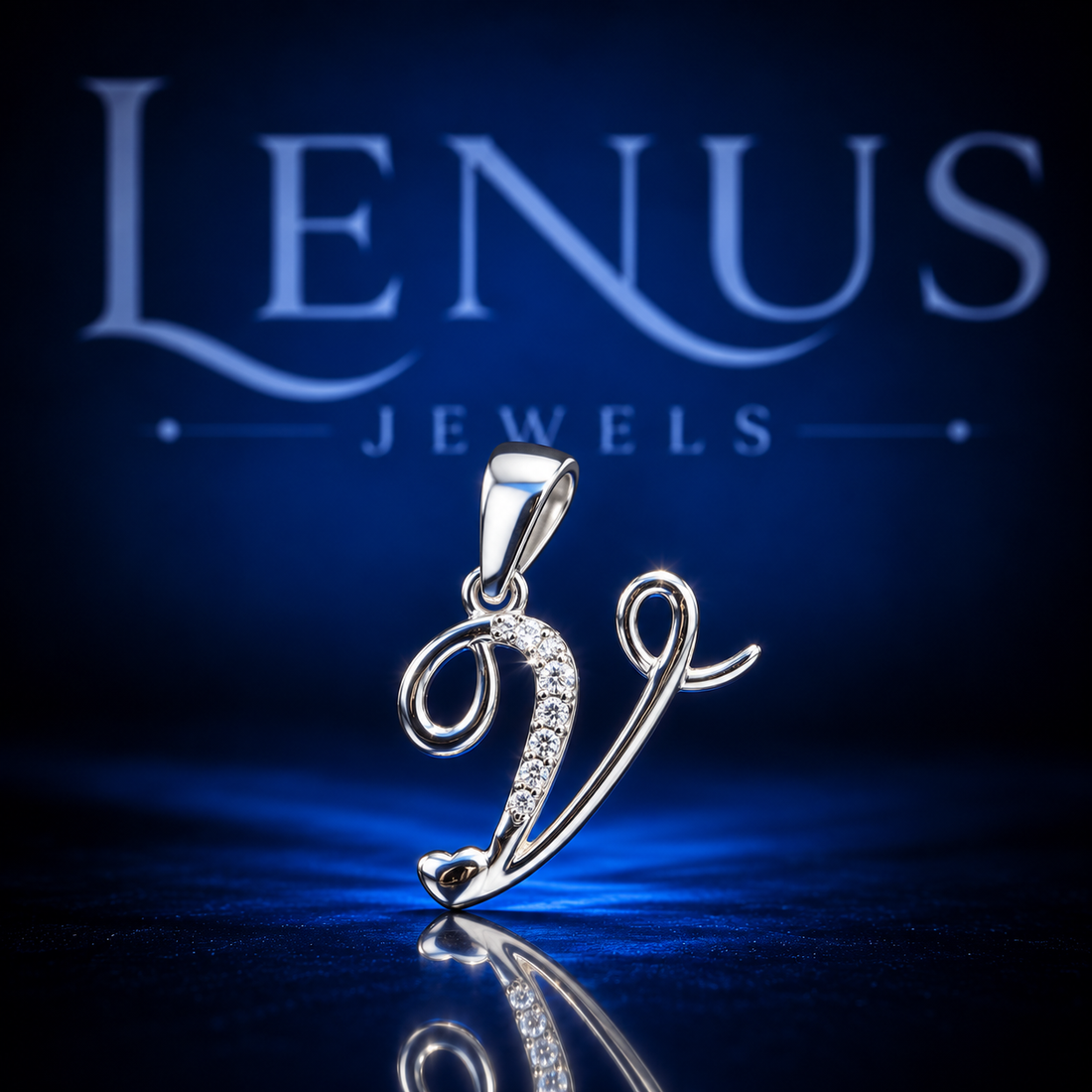 V Iced Out Moissanite Initial Pendant – VVS D Color 925 Sterling Silver Cursive Letter V Charm, Diamond Style Personalized Jewelry Gift for Men & Women
