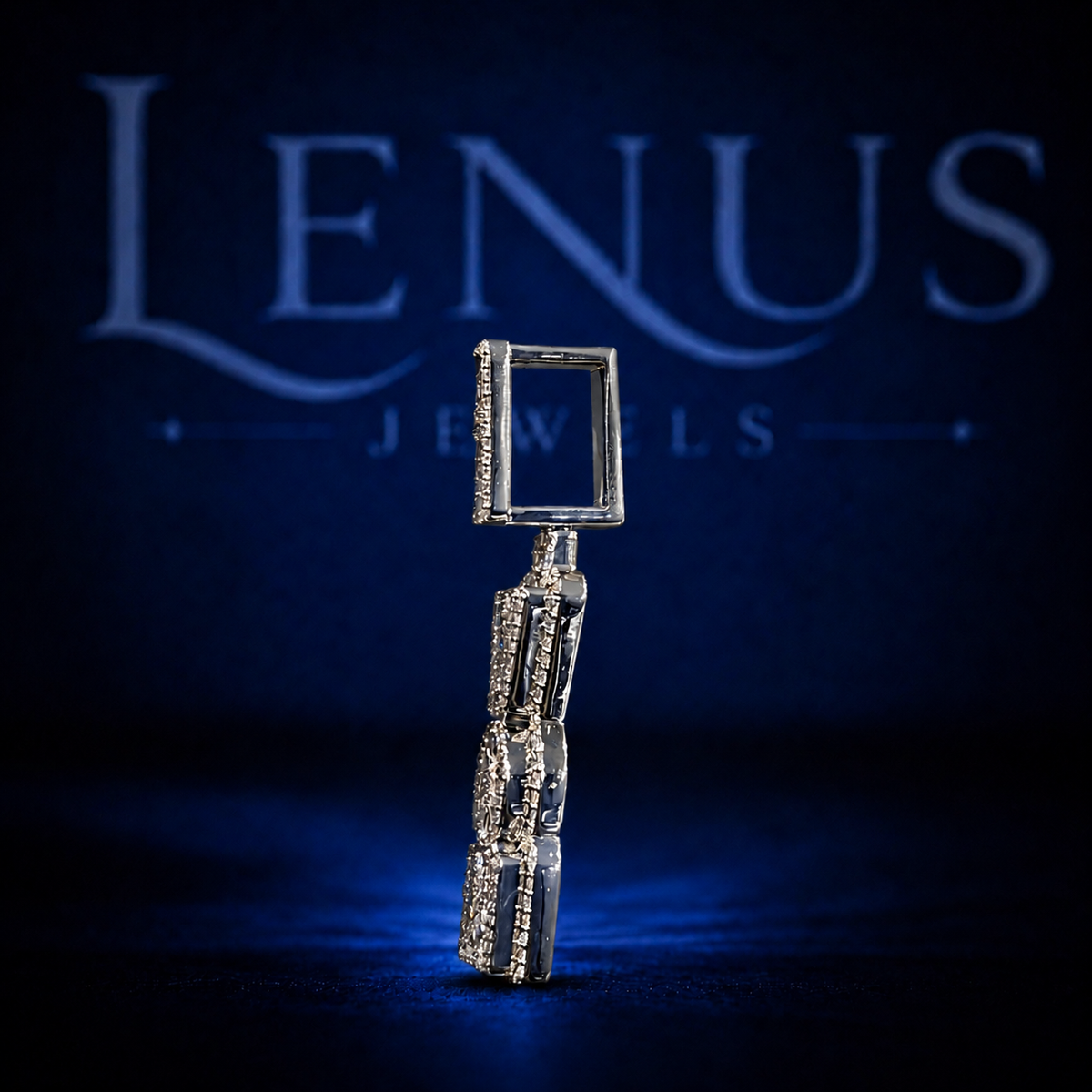 VON Iced Out VVS Moissanite Pendant in 925 Sterling Silver – 3D Baguette Diamond Style Hip Hop Rapper Necklace Charm for Men