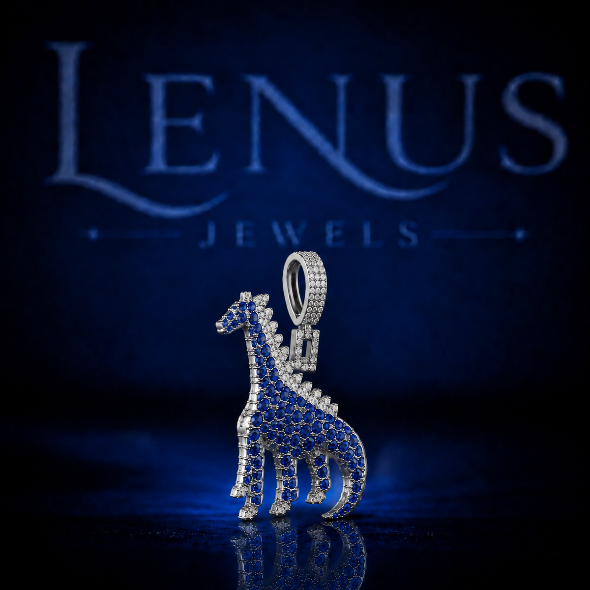 Blue Iced Out Dinosaur VVS Moissanite Pendant – 925 Sterling Silver 3D Dino Animal Hip Hop Jewelry, Diamond Tester Pass, Luxury Charm