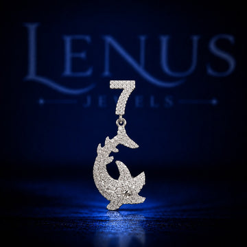 Iced Out Number 7 Dragon VVS Moissanite Pendant – 925 Sterling Silver Lucky Number 7 Hip Hop Jewelry, Diamond Tester Pass, 3D Charm