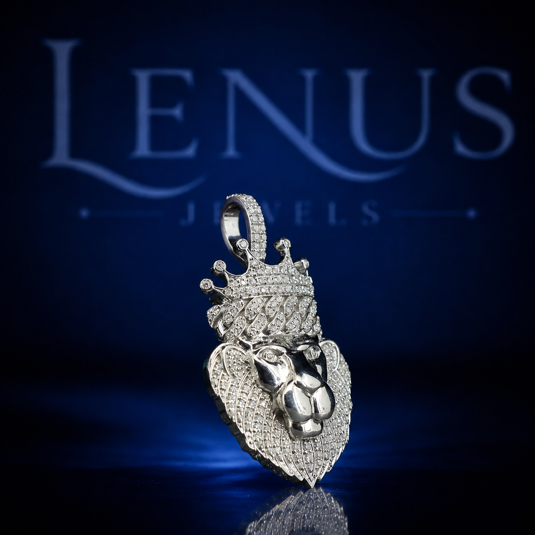Iced Out VVS Moissanite Lion Head Crown Pendant – 925 Sterling Silver 3D King Lion Hip Hop Jewelry, Diamond Tester Pass, Men's Necklace Charm