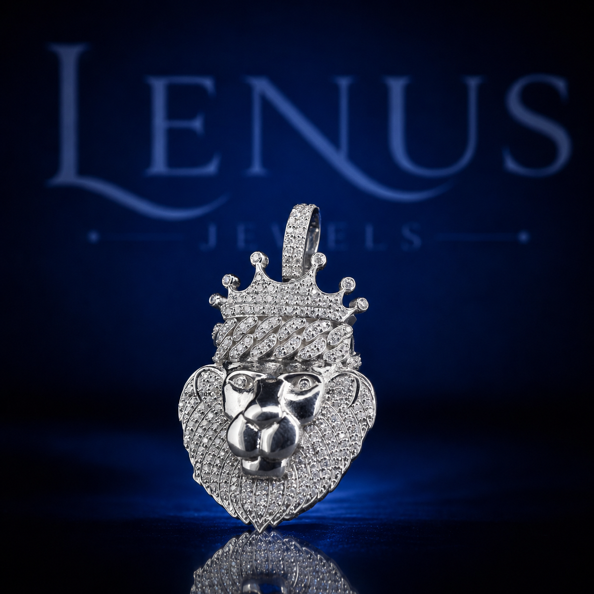 Iced Out VVS Moissanite Lion Head Crown Pendant – 925 Sterling Silver 3D King Lion Hip Hop Jewelry, Diamond Tester Pass, Men's Necklace Charm
