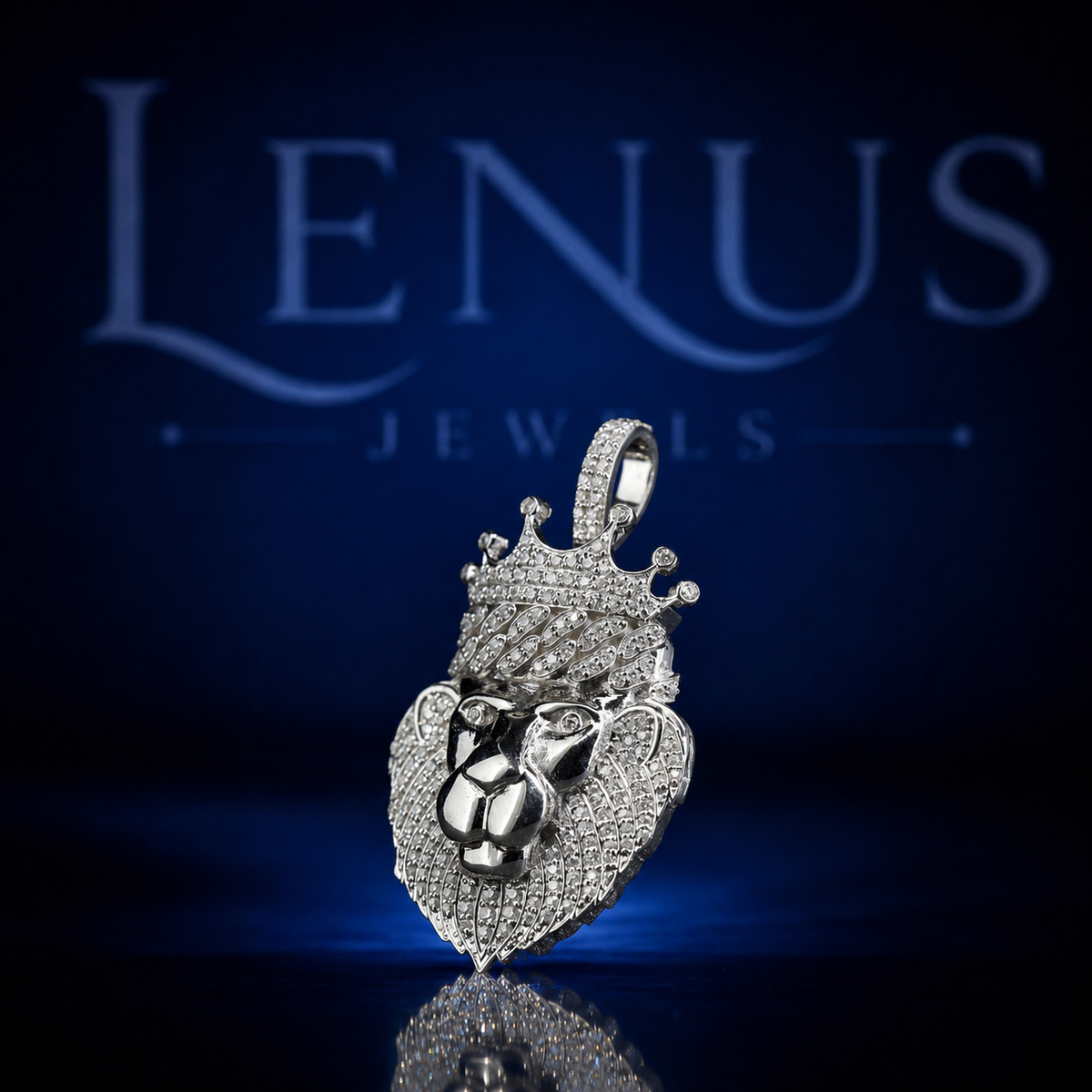 Iced Out VVS Moissanite Lion Head Crown Pendant – 925 Sterling Silver 3D King Lion Hip Hop Jewelry, Diamond Tester Pass, Men's Necklace Charm