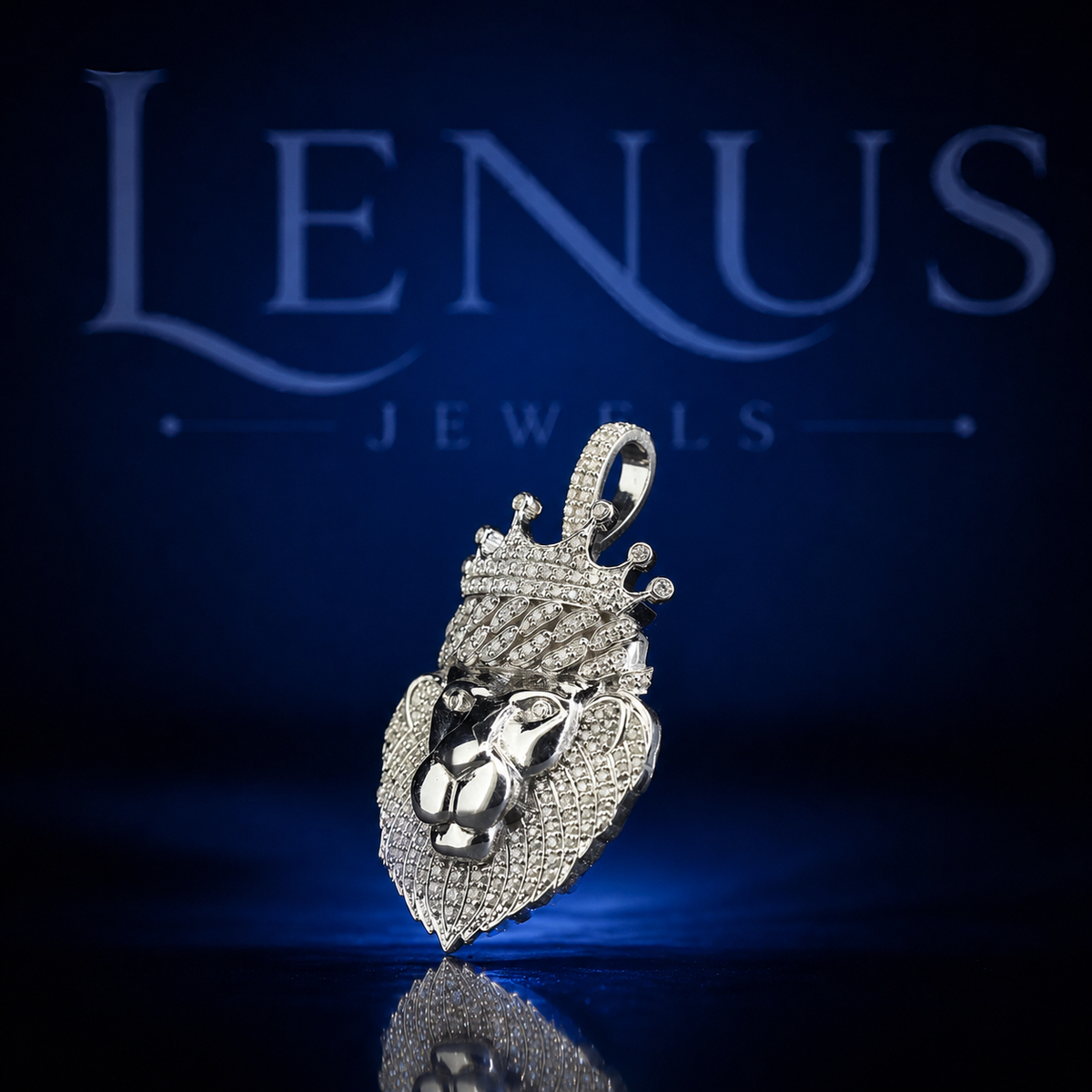 Iced Out VVS Moissanite Lion Head Crown Pendant – 925 Sterling Silver 3D King Lion Hip Hop Jewelry, Diamond Tester Pass, Men's Necklace Charm