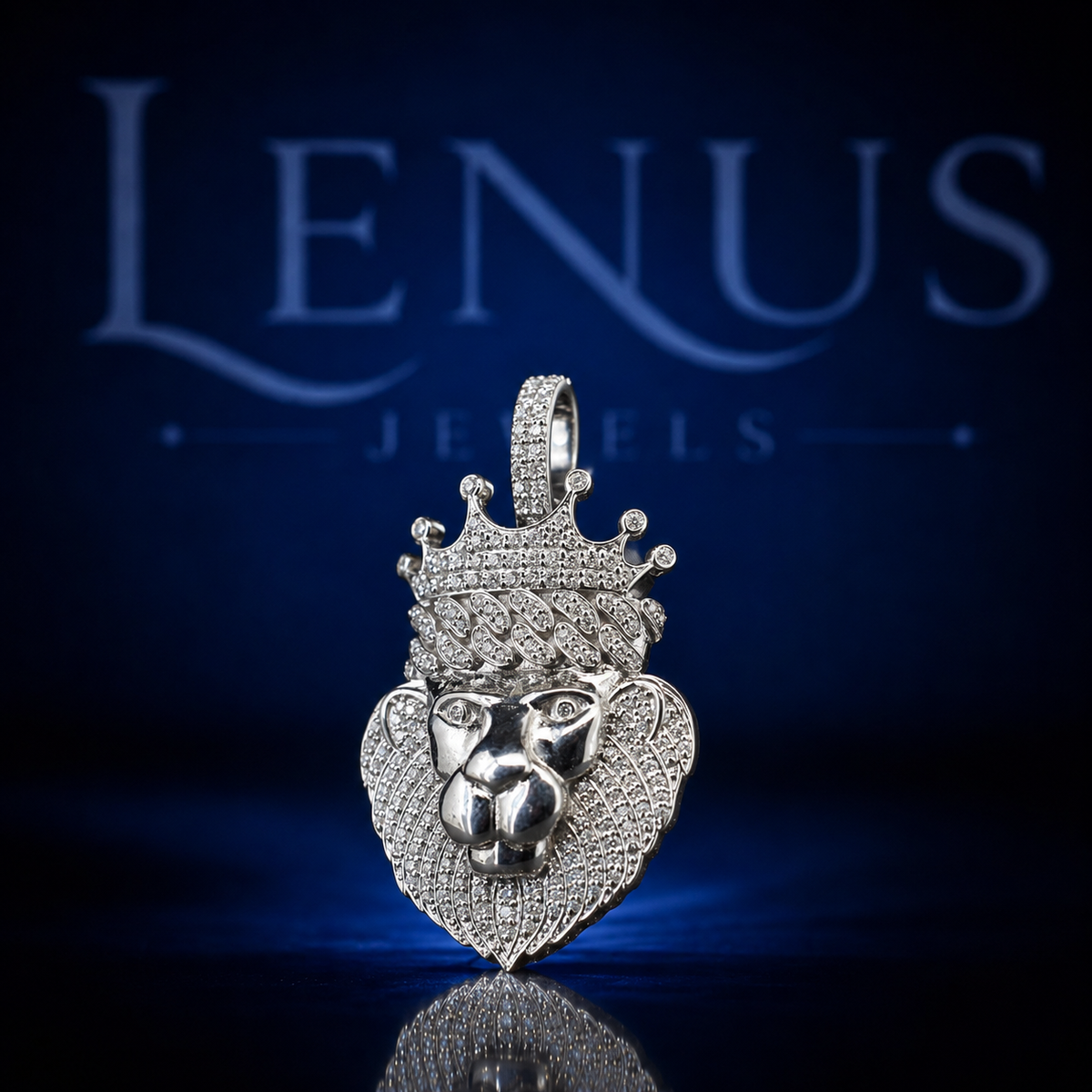 Iced Out VVS Moissanite Lion Head Crown Pendant – 925 Sterling Silver 3D King Lion Hip Hop Jewelry, Diamond Tester Pass, Men's Necklace Charm