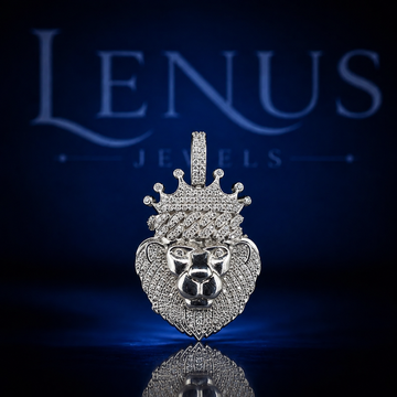 Iced Out VVS Moissanite Lion Head Crown Pendant – 925 Sterling Silver 3D King Lion Hip Hop Jewelry, Diamond Tester Pass, Men's Necklace Charm
