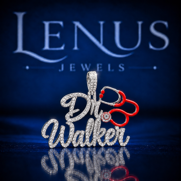 Custom Dog Walker Moissanite Pendant – Personalized Pet Walker Name Pendant VVS Moissanite 925 Sterling Silver