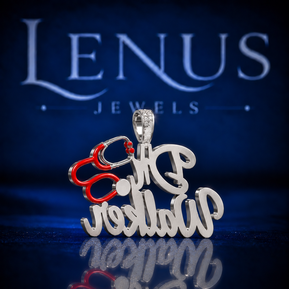 Custom Dog Walker Moissanite Pendant – Personalized Pet Walker Name Pendant VVS Moissanite 925 Sterling Silver