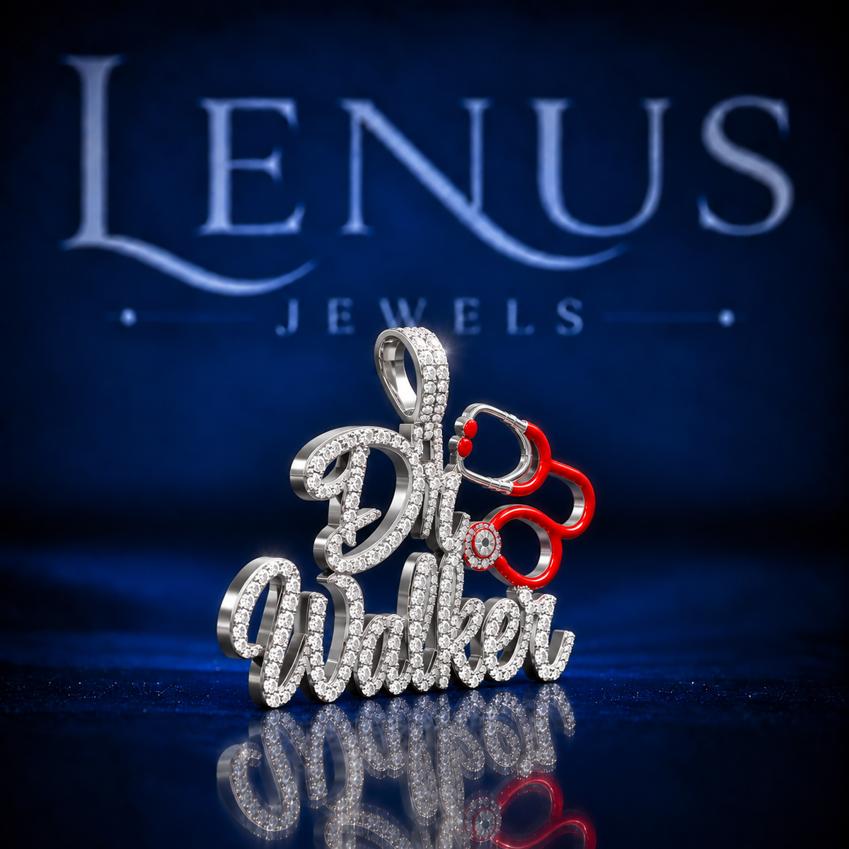 Custom Dog Walker Moissanite Pendant – Personalized Pet Walker Name Pendant VVS Moissanite 925 Sterling Silver