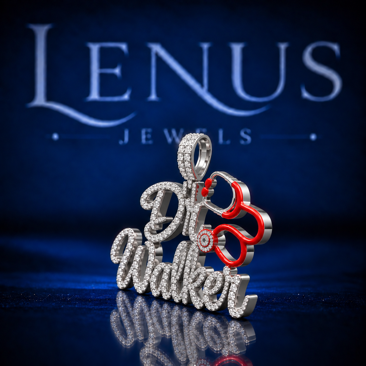 Custom Dog Walker Moissanite Pendant – Personalized Pet Walker Name Pendant VVS Moissanite 925 Sterling Silver