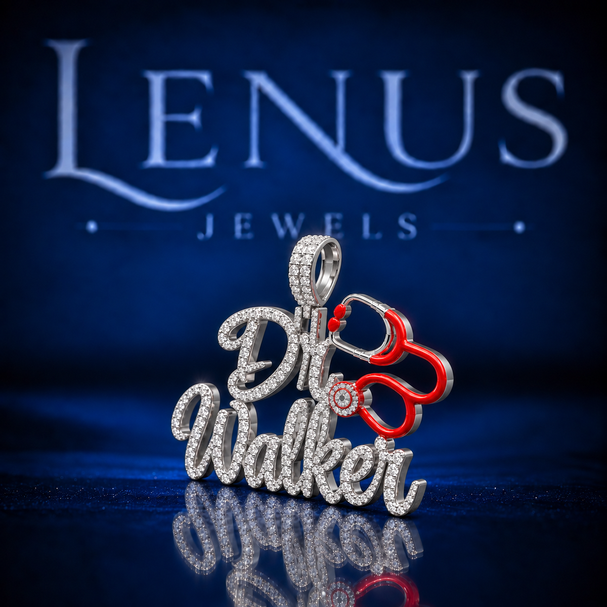 Custom Dog Walker Moissanite Pendant – Personalized Pet Walker Name Pendant VVS Moissanite 925 Sterling Silver