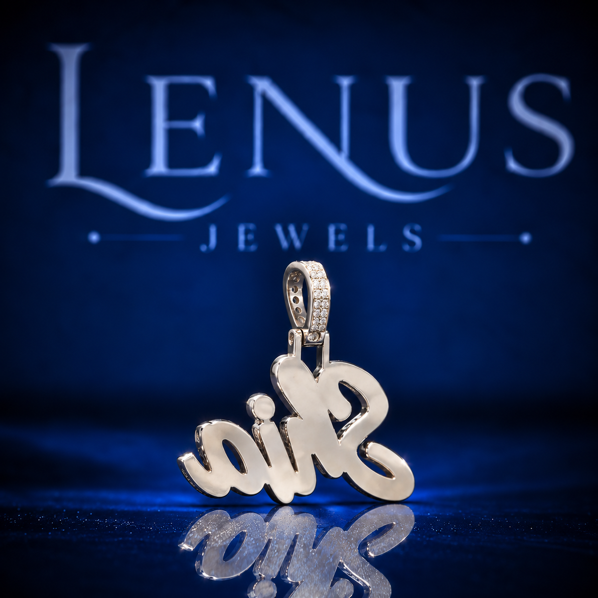 Custom Name Moissanite Pendant – VVS 925 Sterling Silver Iced Out Script Name Hip Hop Personalized Pendant for Men & Women