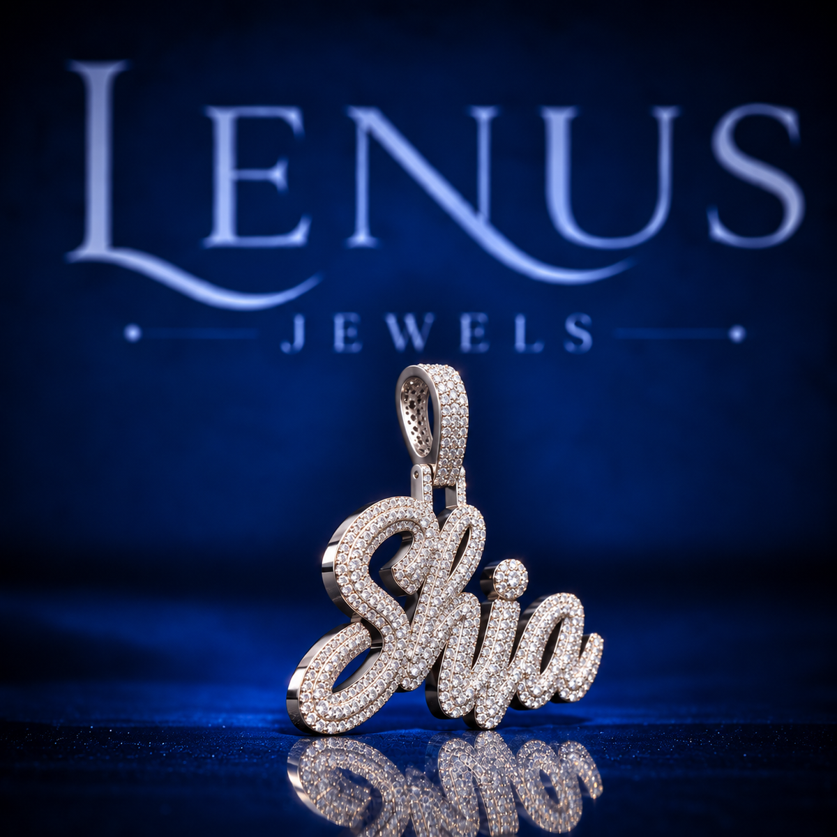 Custom Name Moissanite Pendant – VVS 925 Sterling Silver Iced Out Script Name Hip Hop Personalized Pendant for Men & Women