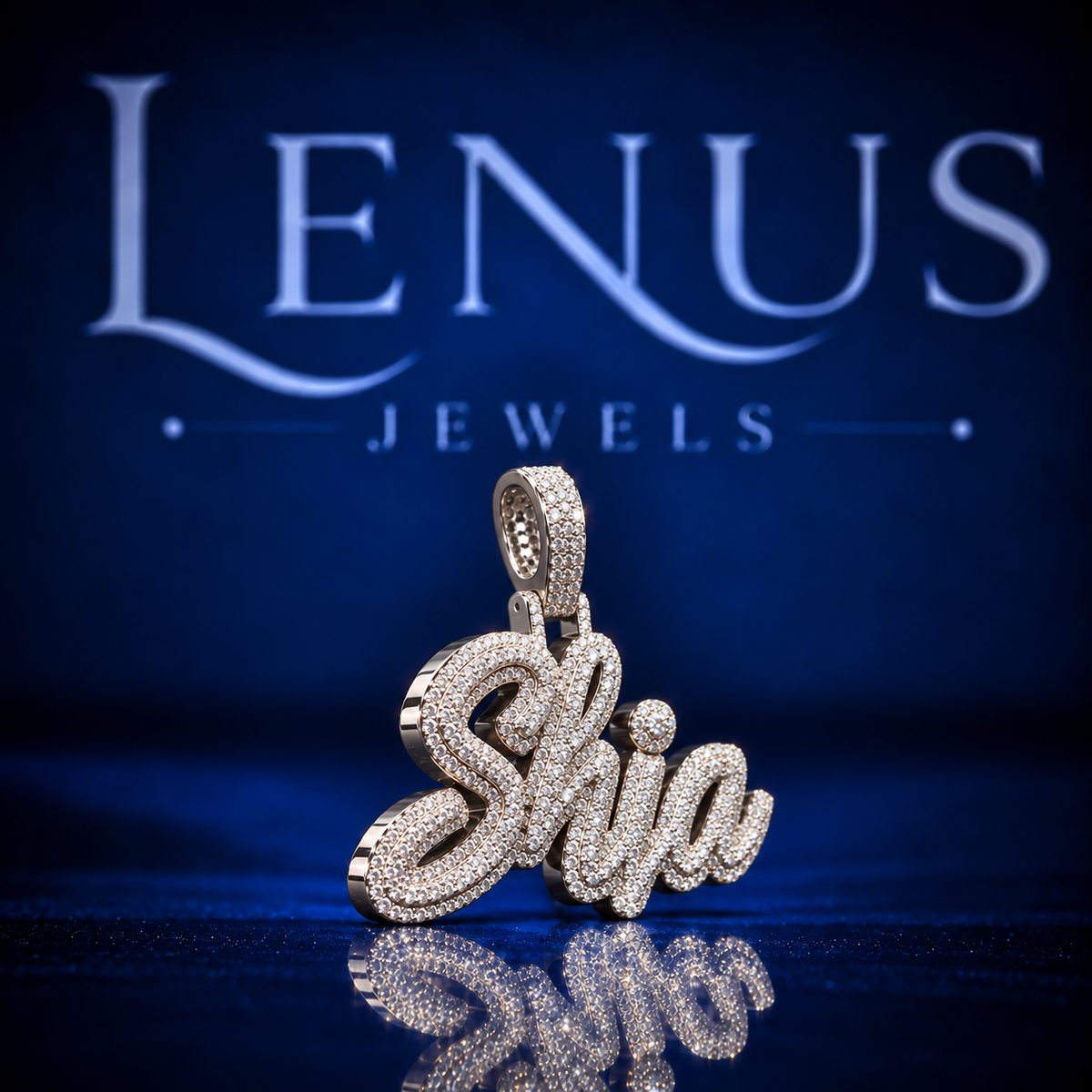 Custom Name Moissanite Pendant – VVS 925 Sterling Silver Iced Out Script Name Hip Hop Personalized Pendant for Men & Women