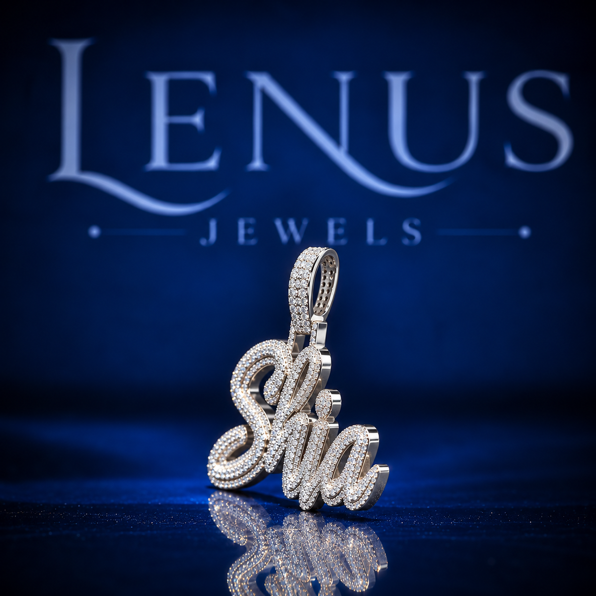 Custom Name Moissanite Pendant – VVS 925 Sterling Silver Iced Out Script Name Hip Hop Personalized Pendant for Men & Women