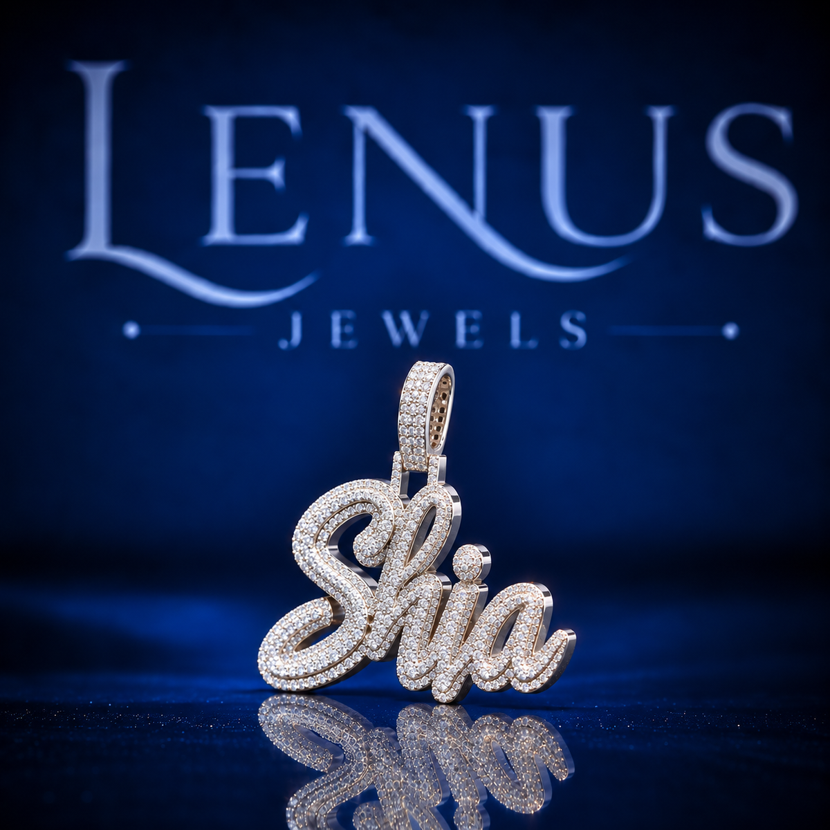 Custom Name Moissanite Pendant – VVS 925 Sterling Silver Iced Out Script Name Hip Hop Personalized Pendant for Men & Women